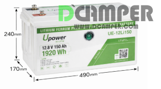 BATERIA DE LITIO UPOWER ECOLINE LIFEPO4 12V 150AH BATERIA DE LITIO UPOWER ECOLINE LIFEPO4 12V 150AH
