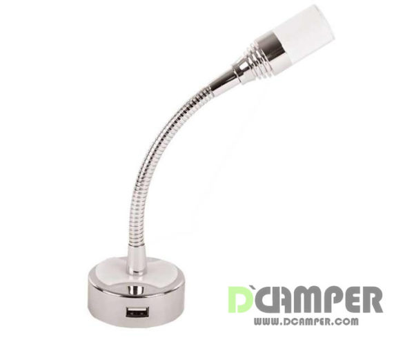 LAMPARA INTERIOR LED 12 V CON TOMA USB