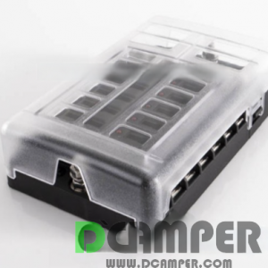 Caja 12 fusibles positivo y negativo común